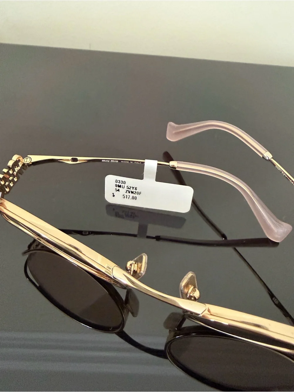 Miu Miu Round Metal Sunglasses with Gold Frame